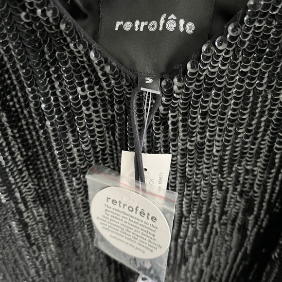 Retrofete Claire Mini Sequin Black Dress - Picture 3 of 5